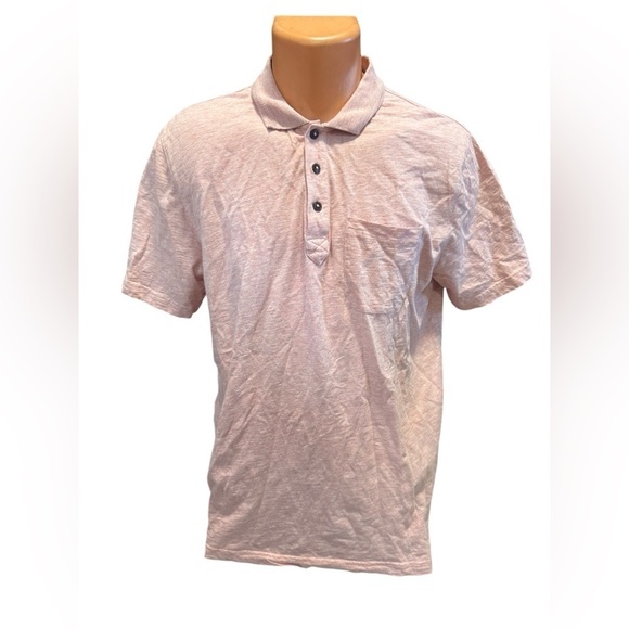 Ted Baker Polo Shirt Men's Size 4 Pink Collared Cotton Short Sleeve Chest Pocket - Picture 2 of 11